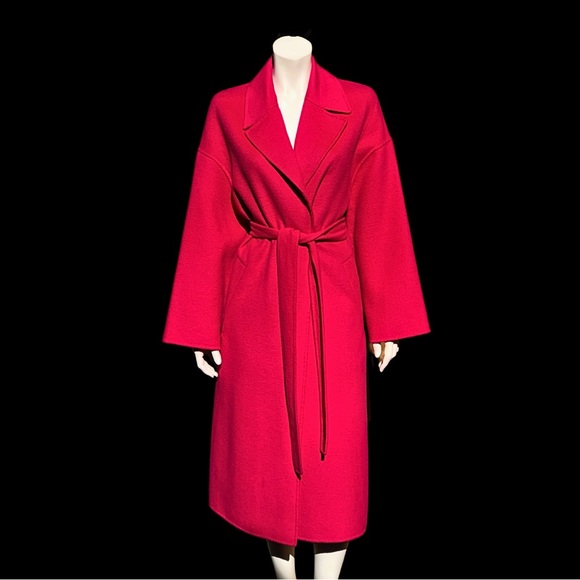 ZARA HOT PINK Wrap Coat S M - Picture 7 of 11